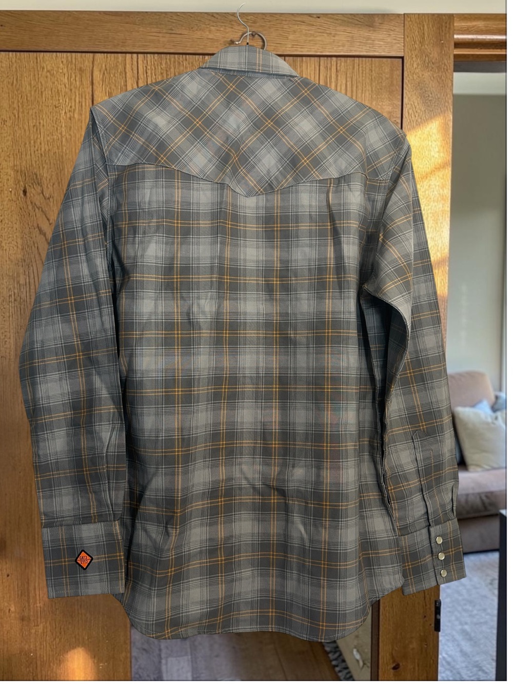 Wrangler Men's Flame Resistant Plaid Western Long Sleeve Snap Front Top Small - Picture 2 of 15